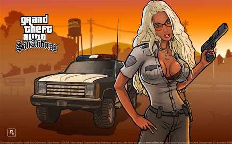 Follow press again 7+5 to start love & press 1 to change pose, press 7 stop & press 2 for camera rotation & press 7 to release her (she stop following) better do in house. game wallpapers grand thef auto:san andreas gta barbara police girl san andreas HD wallpaper