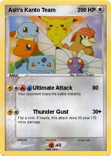 Pokémon Ash S Kanto Team Ultimate Attack My Pokemon Card