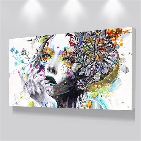 Beautiful Flower Girl Painting Canvas Wall Art Posters