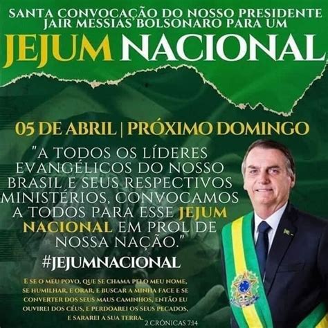 Bolsonaro Convoca Jejum Para ‘livrar O Brasil Do Coronavírus
