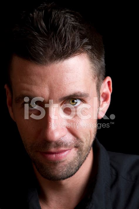 Handsome Unshaven Man Dramatic Portrait Stock Photo Royalty Free