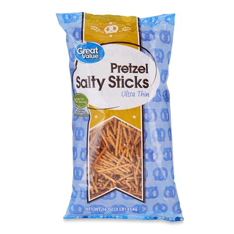 Great Value Pretzel Sticks Ultra Thin Salty 16 Oz