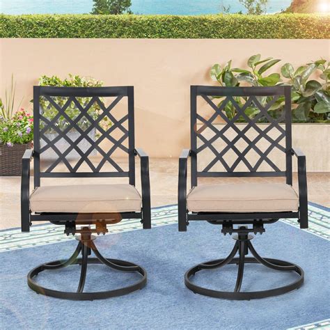 Mf Studio Outdoor Patio Swivel Dining Chairs Set Of 2 For Garden