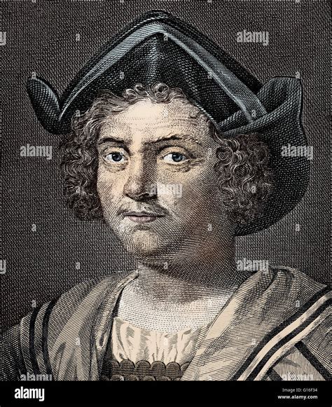 Portrait Of Christopher Columbus Published In 1844 Christopher