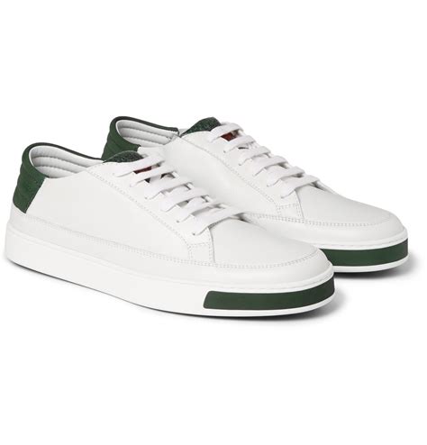 The Luxurious Gucci Crocodile And Webbing Trimmed Leather Sneakers