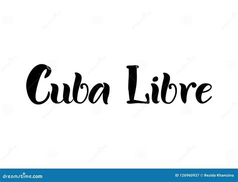 Letras De Cuba Libre En Negro Aisladas En El Fondo Blanco Ilustración