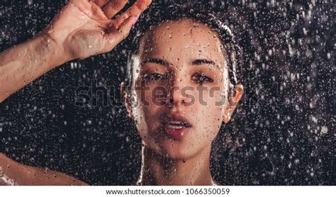 Sexy Woman Shower Attractive Young Naked Stok Fotoğrafı