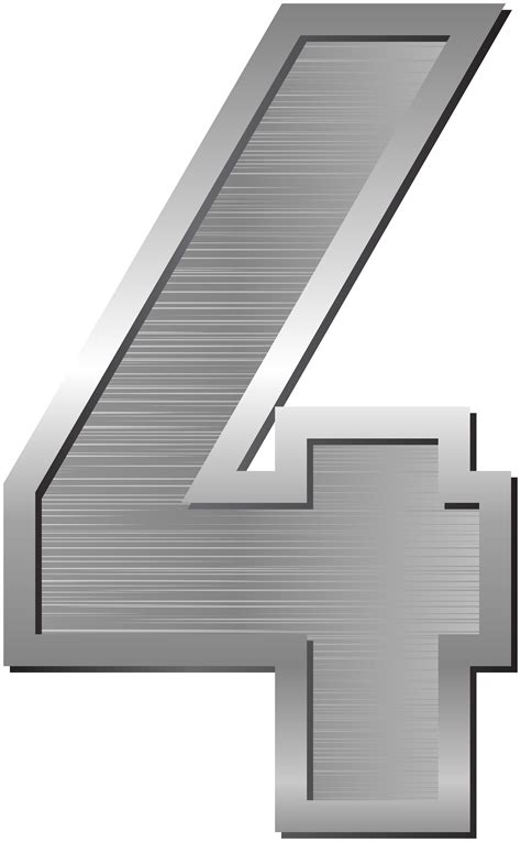 Number Four Silver Png Clip Art Image Gallery Yopriceville High