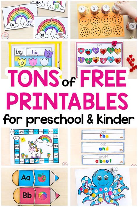 250 Free Printables And Activities For Kids Free Preschool