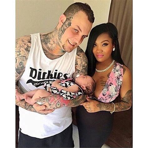 beautifully tatted interracial couple and their precious newborn daughter love wmbw bwwm