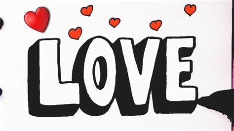 Cómo Dibujar La Palabra Love Amor Lindo ♥ Dibujos Kawaii Dibujos Para