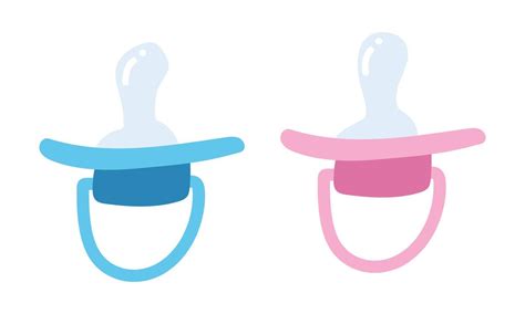 Set Of Blue And Pink Baby Pacifier Clipart Simple Cute Orthodontic