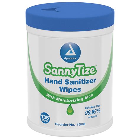 Dynarex Hand Sanitizer Wipes 59 X 75 7200case Of 12 Dynarex 1306
