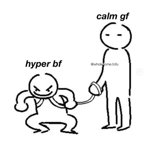 Hyper Bf Calm Gf Meme Person On Leash Know Your Meme