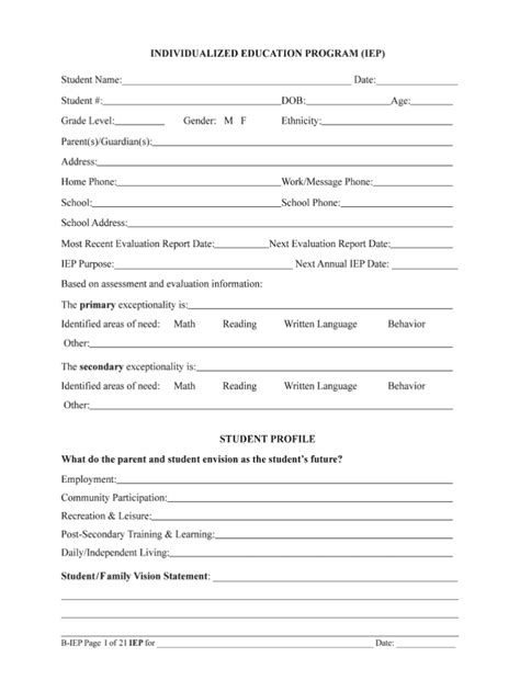 The Iep Form Filled In Fill Online Printable Fillable Regarding