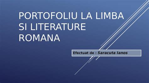 Calaméo Portofoliu La Limba Si Literature Romana