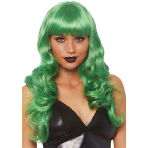 Partymart Wig Long Wavy Green