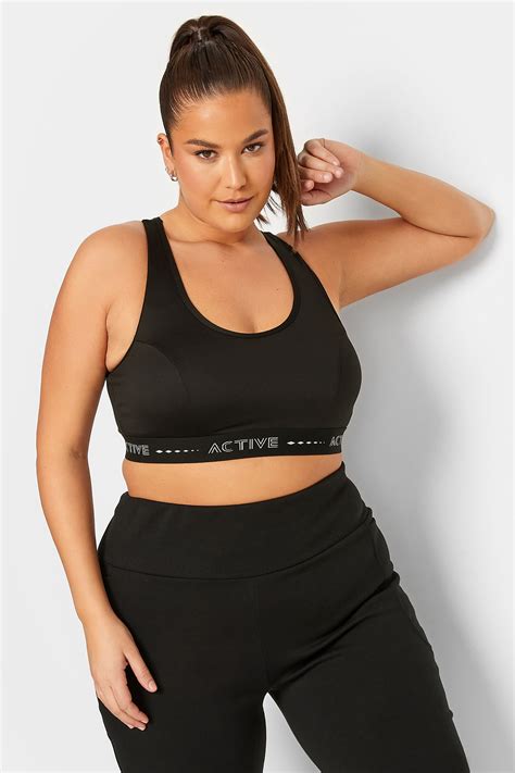 Plus Size Active Black Sports Bra Yours Clothing