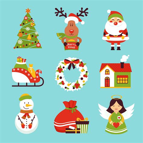 Christmas Icons Set 454534 Vector Art At Vecteezy