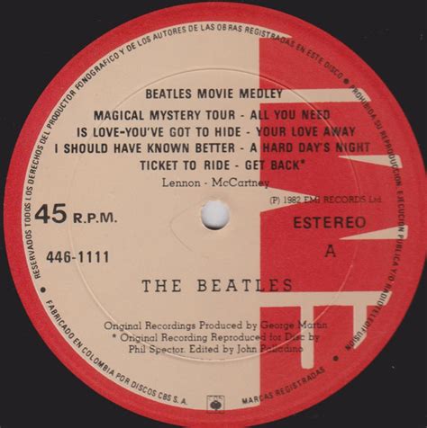 The Beatles The Beatles Movie Medley 1982 Vinyl Discogs