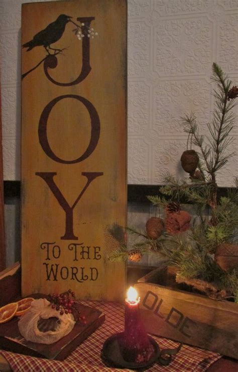 Joy To The World Large Primitive Rustic Sign