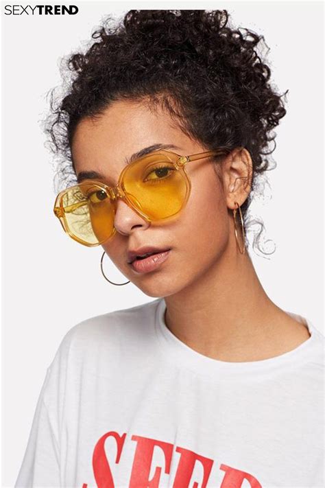 Yellow Tinted Lens Sunglasses Sunglasses Women Fashion Trendy Tshirts Sunglasses