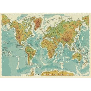Carta Geografica Del Mondo Fisico A Colori Visceglia Carte E Mappe My