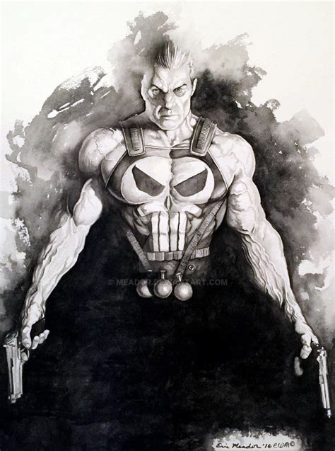 Punisher Black And White By Eric Meador By Meador On Deviantart