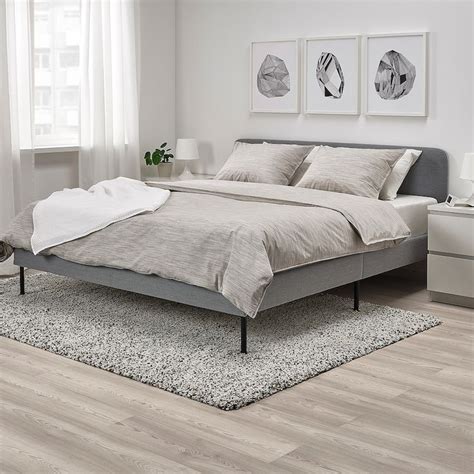 Slattum Knisa Light Grey Upholstered Bed Frame Standard