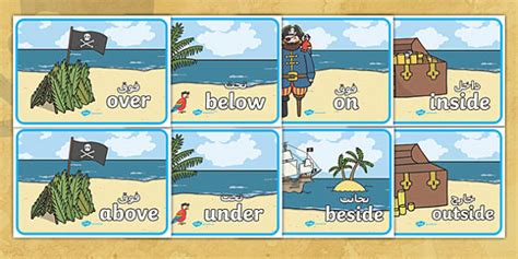Pirate Positional Language Posters Arabic English Pirate Positional Language
