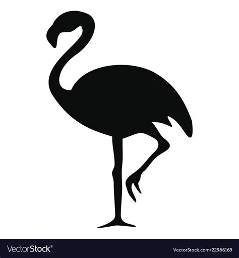 Silhouette Of A Flamingo Royalty Free Vector Image