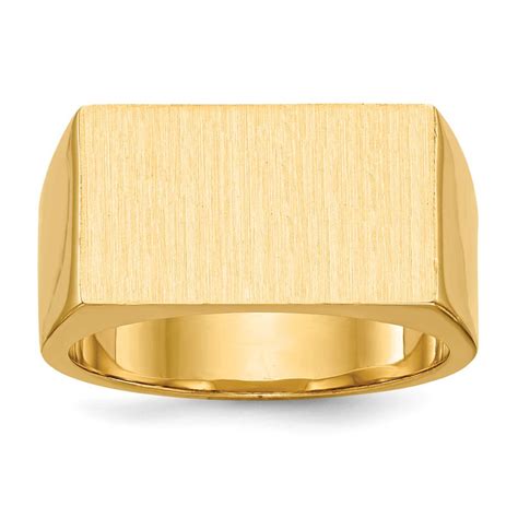 Solid 14k Yellow Gold Big Heavy Mens Engravable Signet Ring 106mm