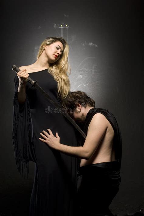 Glamourous Blonde Lady And Her Slave Stock Image Image Of Beauty Love
