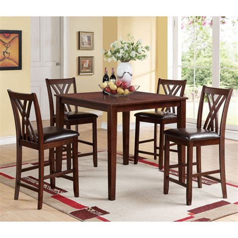 Acme Furniture Zaria 5 Piece Counter Height Square Dining Table Set