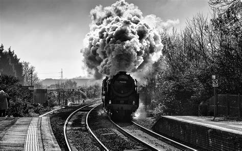 Black Train Steam Locomotive Vintage Hdr Vehicle Hd W