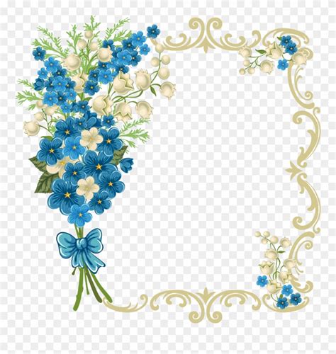 Flowers Borders Clipart Blue Beautiful Borders For Projects Png