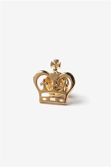 Gold Metal Crown Lapel Pin