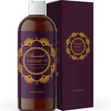 Sensual Massage Oil With Pure Almond Oil And Relaxing Lavender Oil Jojoba Oil Nourishing Dry