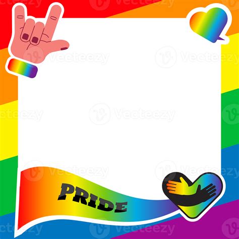 Free Pride Frame Lgbt Symbols Love Heart Flag In Rainbow Colours