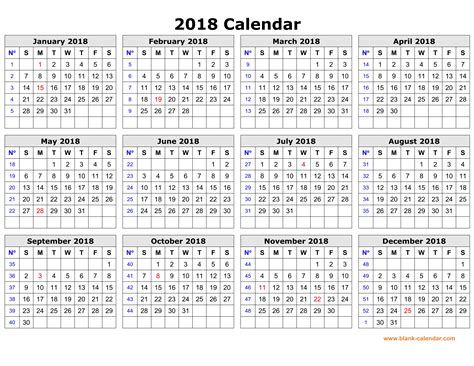 Free Download Printable Calendar 2018 In One Page Clean Design
