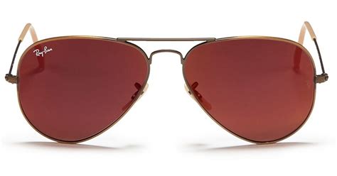 Ray Ban Aviator Large Metal Mirror Sunglasses In Redmetallic Red Lyst