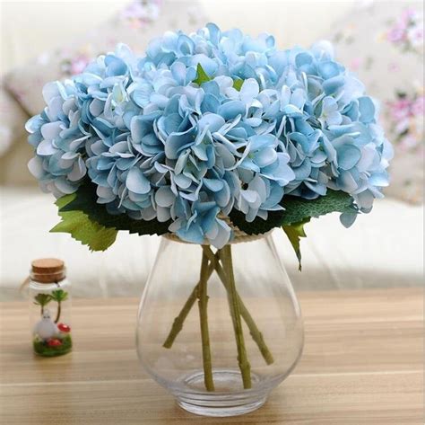 light blue hydrangea real like artificial silk hydrangea flowers various colors for bridal