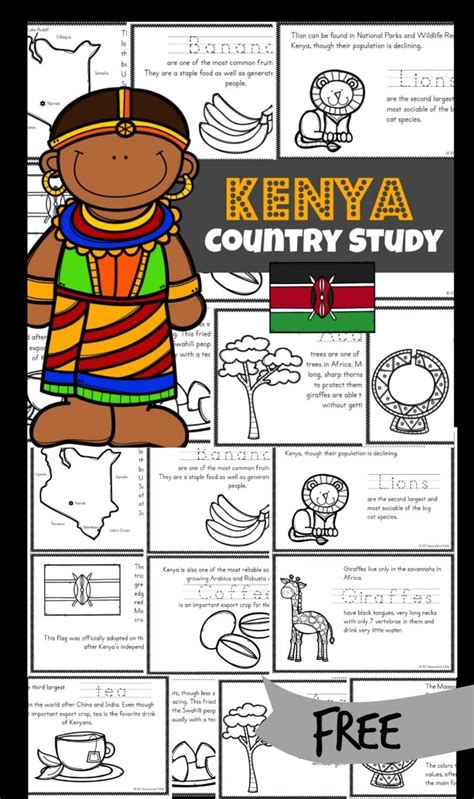 Kenya Fun Facts And Printables For Kids Africa Map Kenya Africa Gambaran