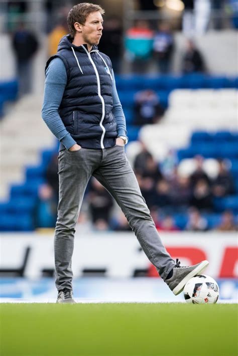 Rb leipzig's german coach julian nagelsmann received a lot of grief on twitter for his latest outfit. Head coach Julian Nagelsmann of Hoffenheim looks on during ...