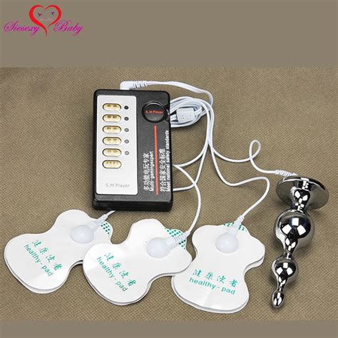 Anal Plug Body Sticker Electric Shock Host And Cable Electro Shock Sex Toys Electro Stimulation