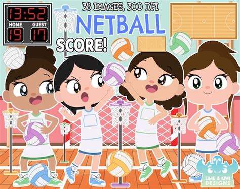 Netball Clipart Instant Download Vector Art Ball Sports Etsy Uk