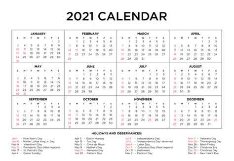 Download Yearly Calendar 2021 Free Printable 2021 Blank Templates Pdf