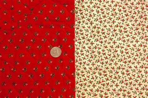 Double Sided Quilted Fabric Christmas Red Green By Fabric4you