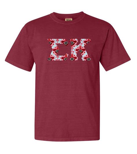 Sigma Kappa Comfort Colors Lettered Greek Short Sleeve T Shirt Sale 24
