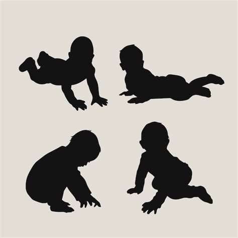 Free Vector Flat Design Baby Silhouette